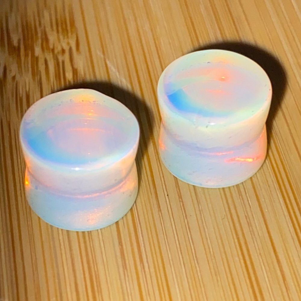 Moonstone Acrylic Ear Plugs, Double Flare Ear Gauges 11mm (7/16)